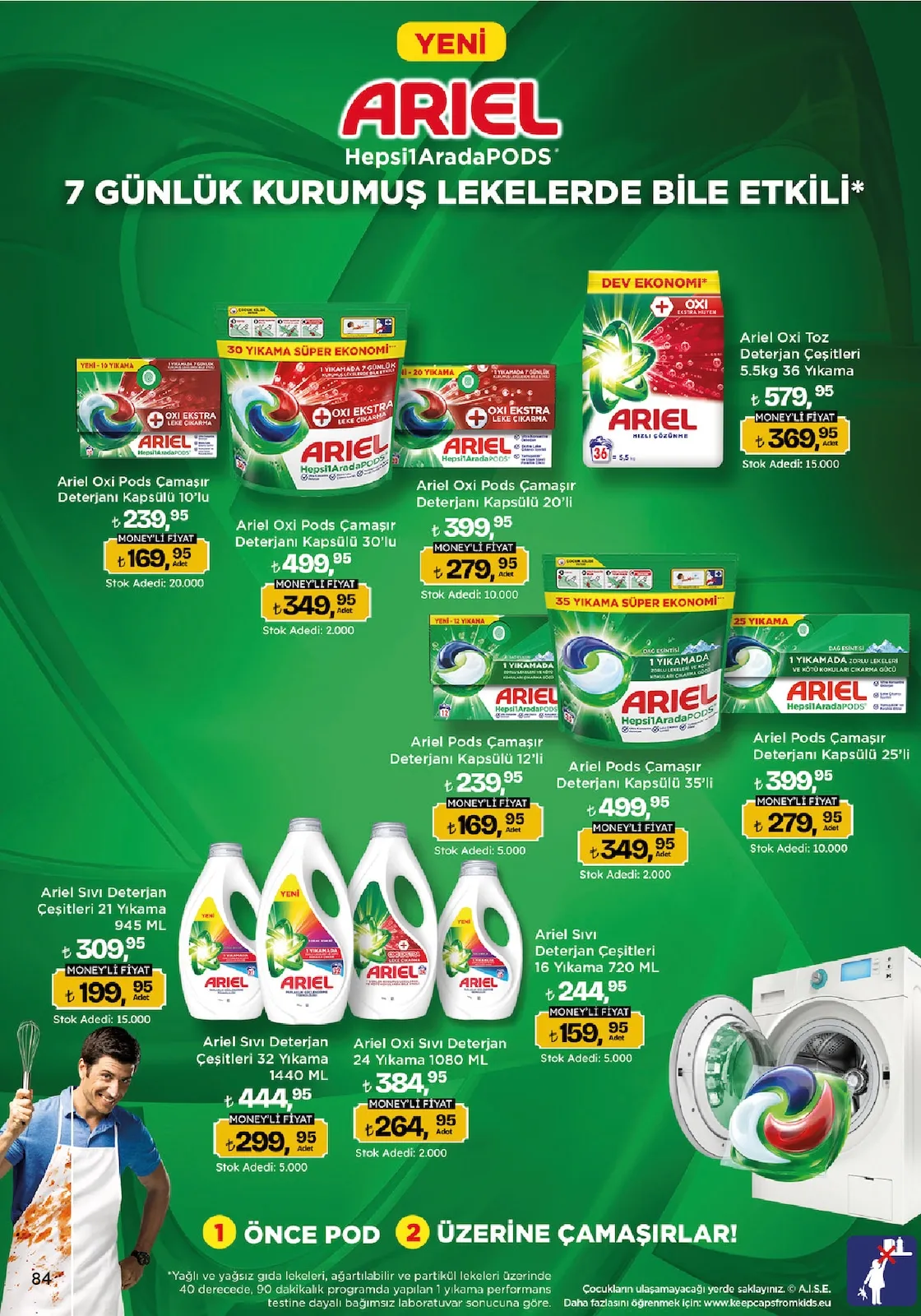 Migros Migros 12 Mart 2026 Aktüel Kataloğu sayfa 84: Ariel Pods Çamaşır Deterjanı Kapsülü 25'Li