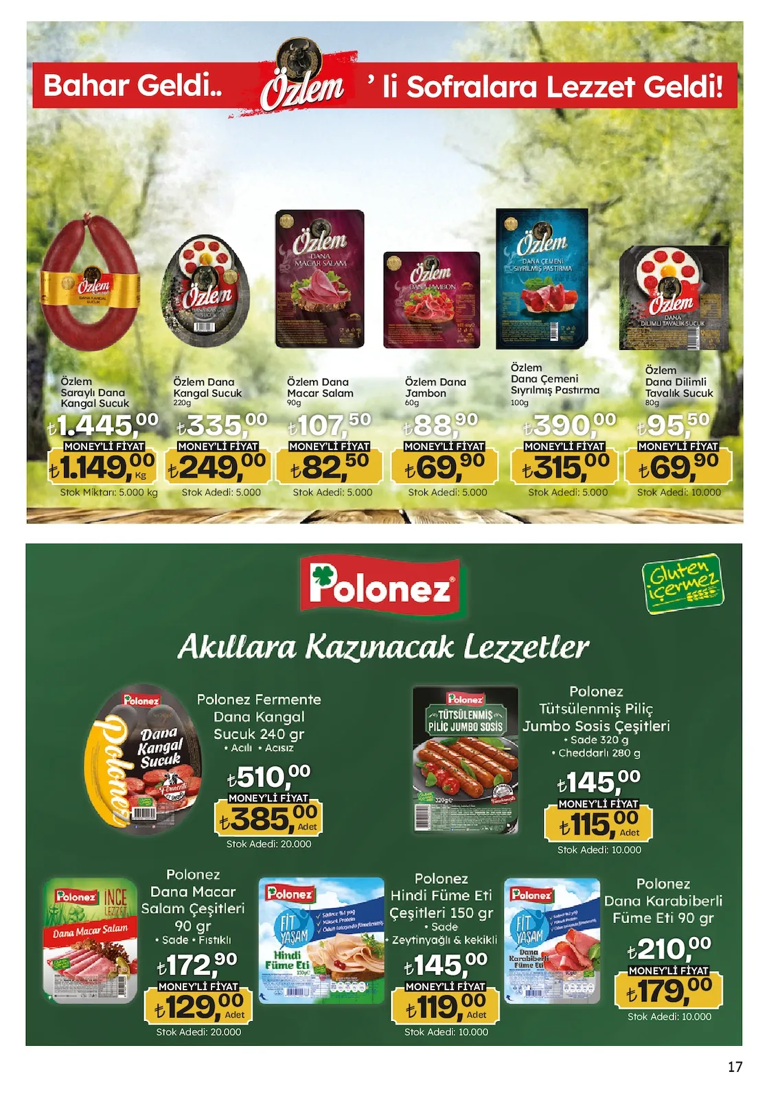 Migros Migros 26 Mart 2026 Aktüel Kataloğu sayfa 17: Polonez Tütsülenmis Piliç Jumbo Sosis Çesitleri, Polonez Fermente Dana Kangal Sucuk 240 Gr