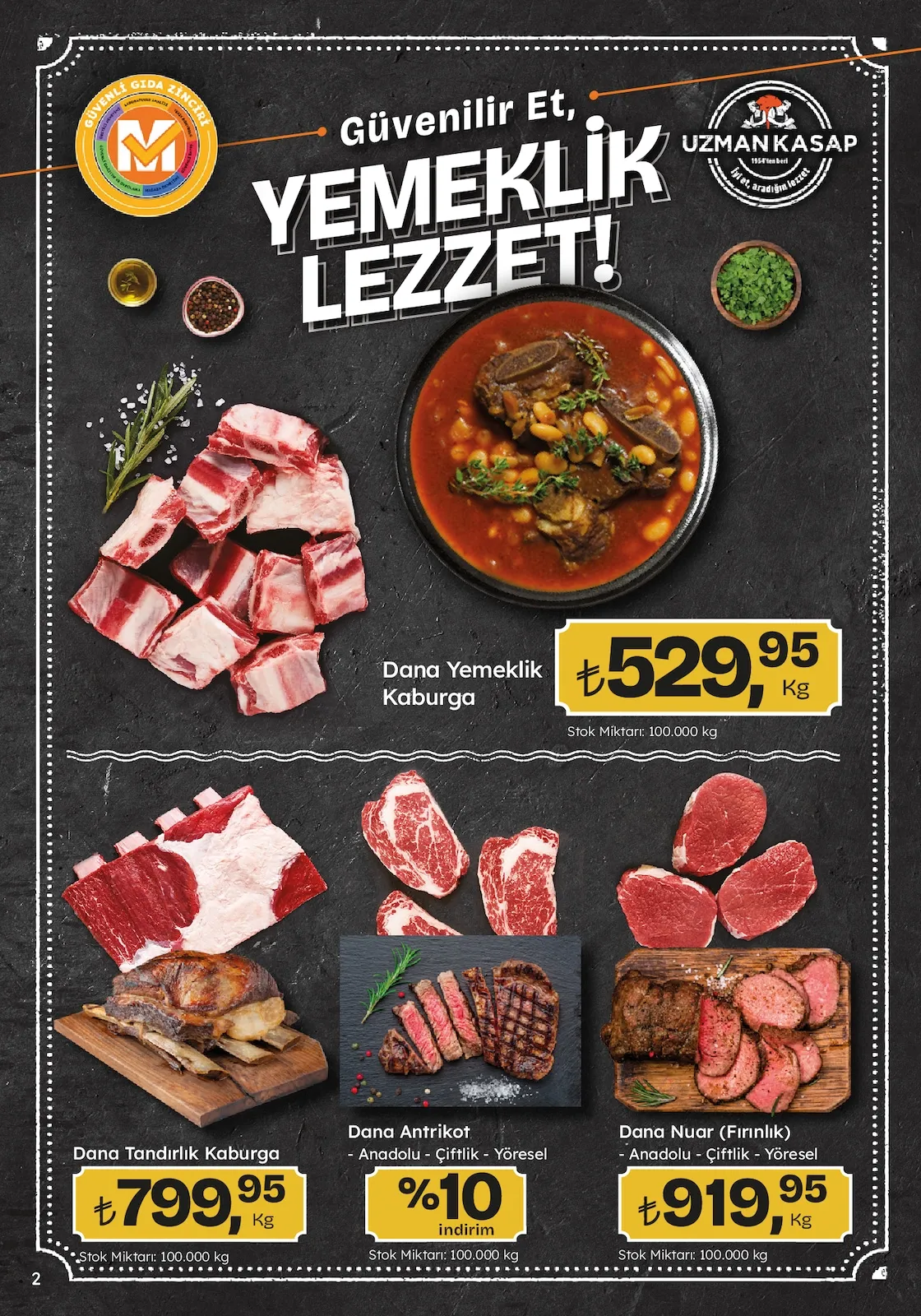 Migros Migros 26 Mart 2026 Aktüel Kataloğu sayfa 2: Dana Yemeklik Kaburga, Dana Tandırlık Kaburga