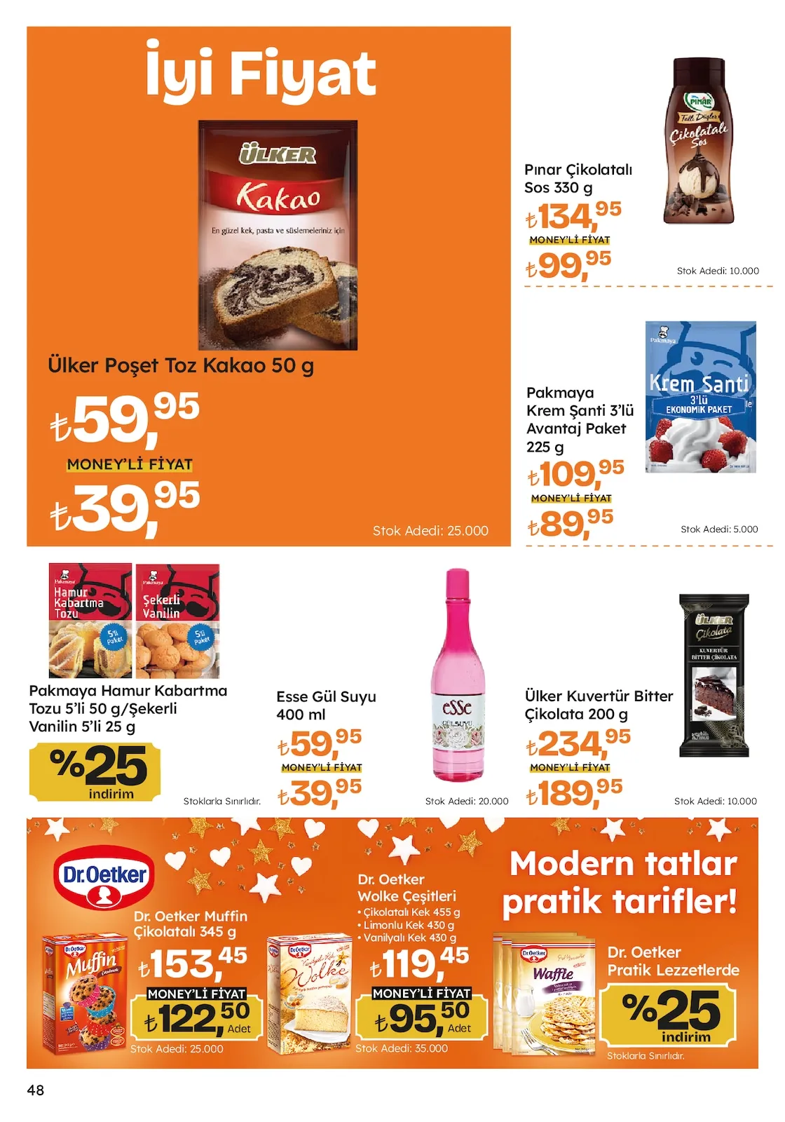 Migros Migros 26 Mart 2026 Aktüel Kataloğu sayfa 48: Ülker Poşet Toz Kakao 50 G, Pınar Çikolatalı Sos 330 G