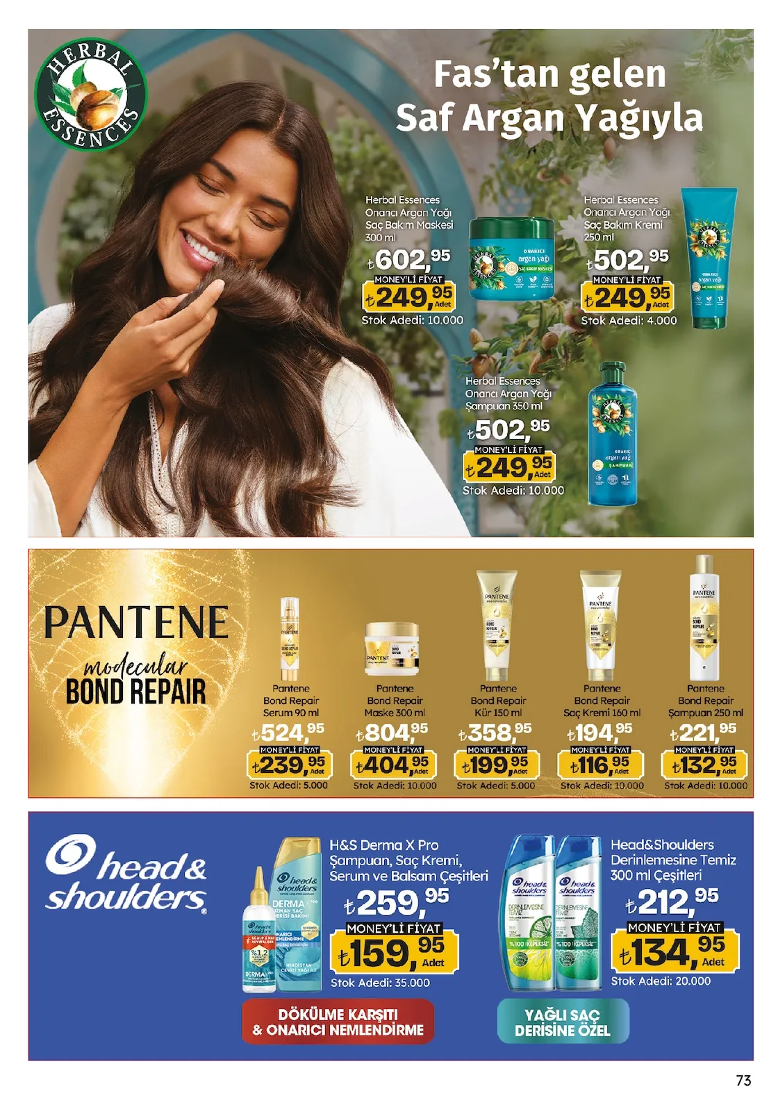 Migros Migros 26 Mart 2026 Aktüel Kataloğu sayfa 73: Pantene Bond Repair Kür 150 Ml, Pantene Bond Repair Şampuan 250 Ml