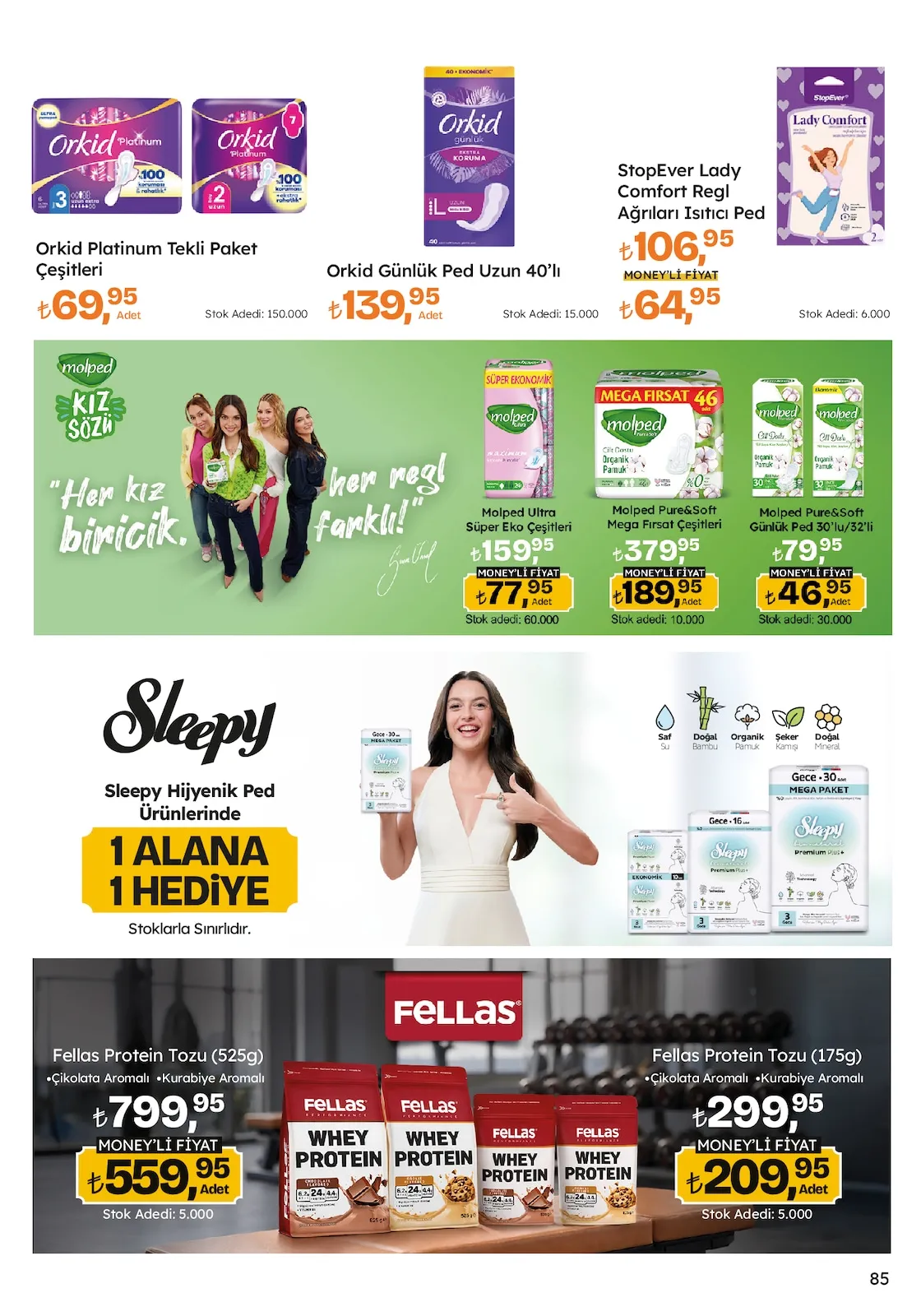 Migros Migros 26 Mart 2026 Aktüel Kataloğu sayfa 85: Molped Pure&Soft Mega Fırsat Çeşitleri, Stopever Lady Comfort Regl Ağrıları Isıtıcı Ped