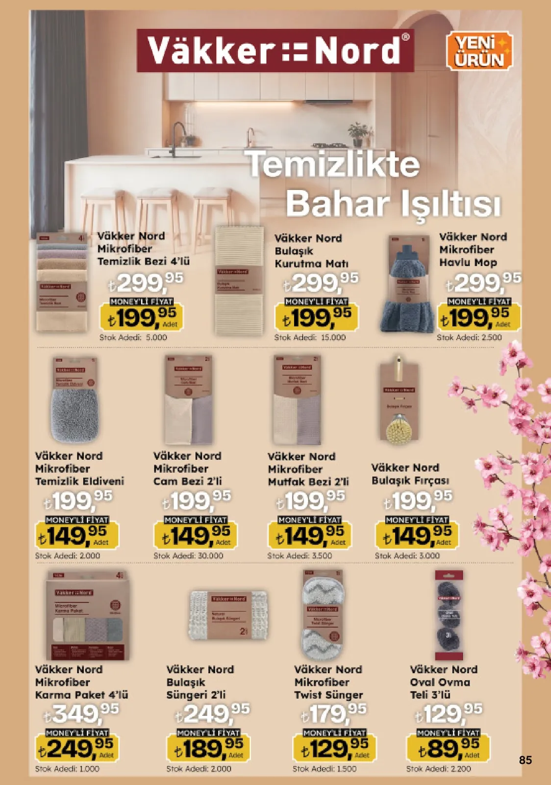 Migros Migros 16 Nisan 2026 Aktüel Kataloğu sayfa 85: Väkker Nord Mikrofiber Havlu Mop, Väkker Nord Mikrofiber Karma Paket 4'Lü