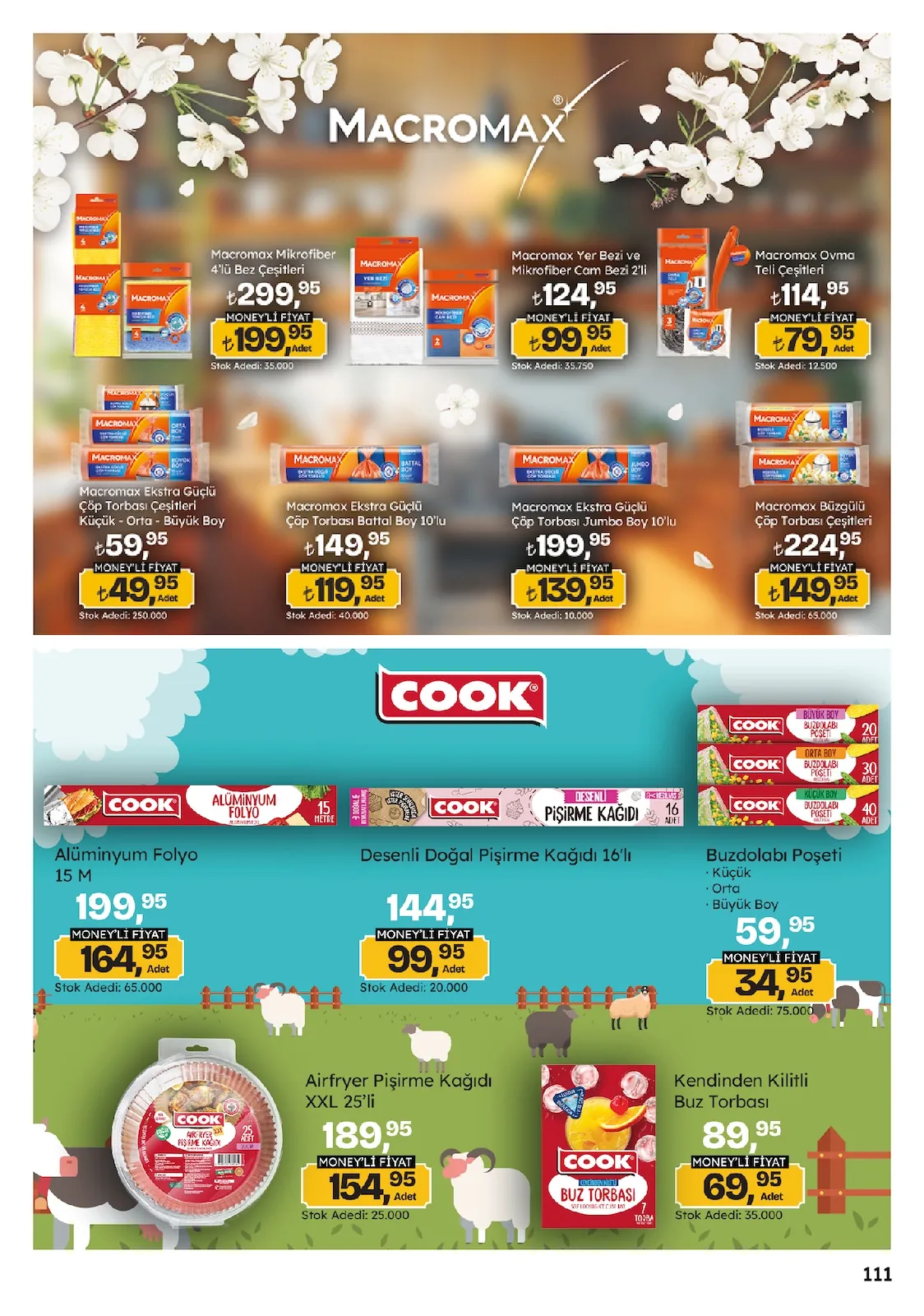 Migros Migros 14 Mayıs 2026 Aktüel Kataloğu sayfa 111: Cook Buzdolabı Poşeti, Macromax Büzgülü Çöp Torbası Çeşitleri