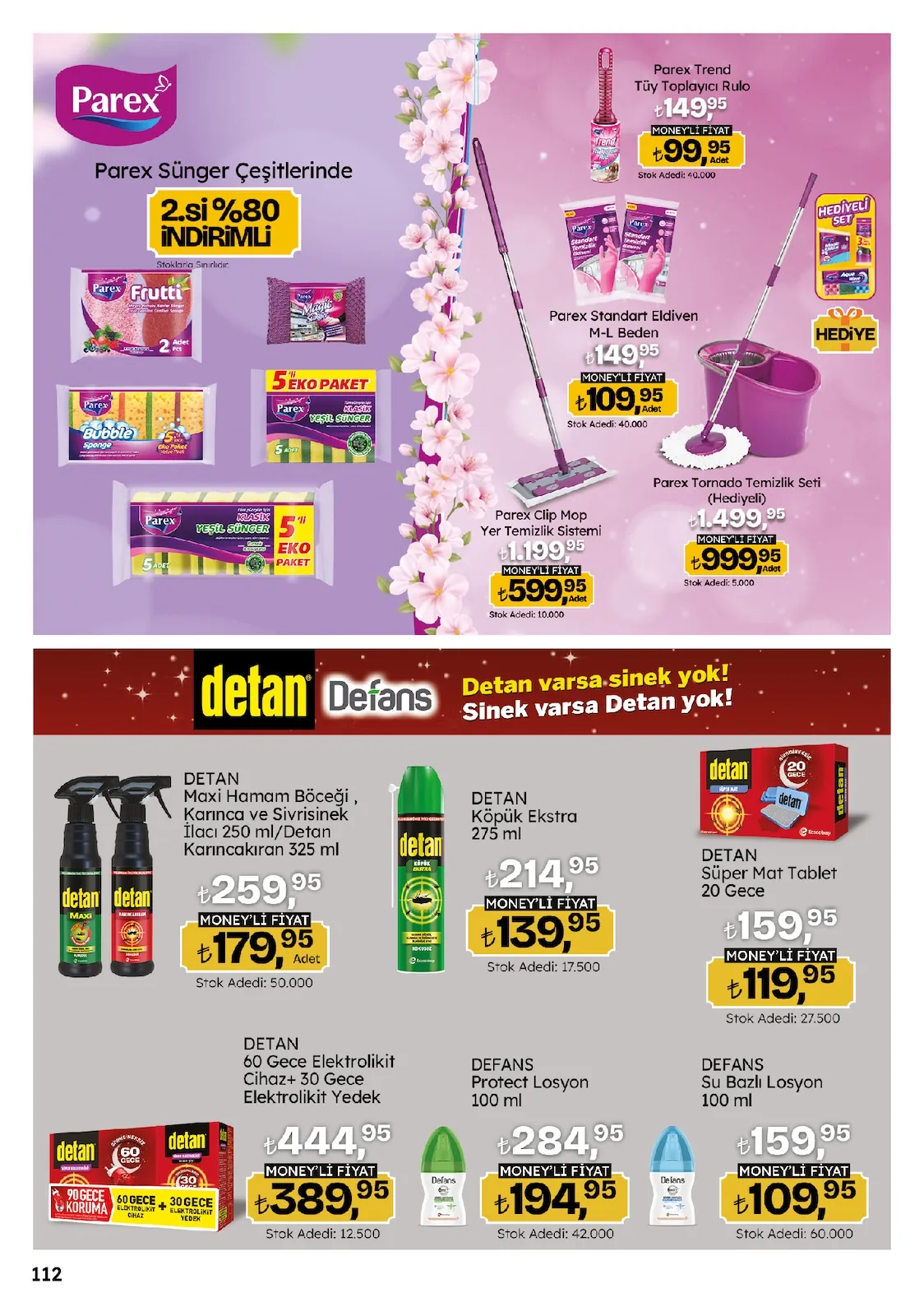 Migros Migros 14 Mayıs 2026 Aktüel Kataloğu sayfa 112: Detan Maxi Hamam Böceği, Karınca Ve Sivrisinek İlacı 250 Ml / Detan Karıncıkıran 325 Ml, Detan Süper Mat Tablet 20 Gece