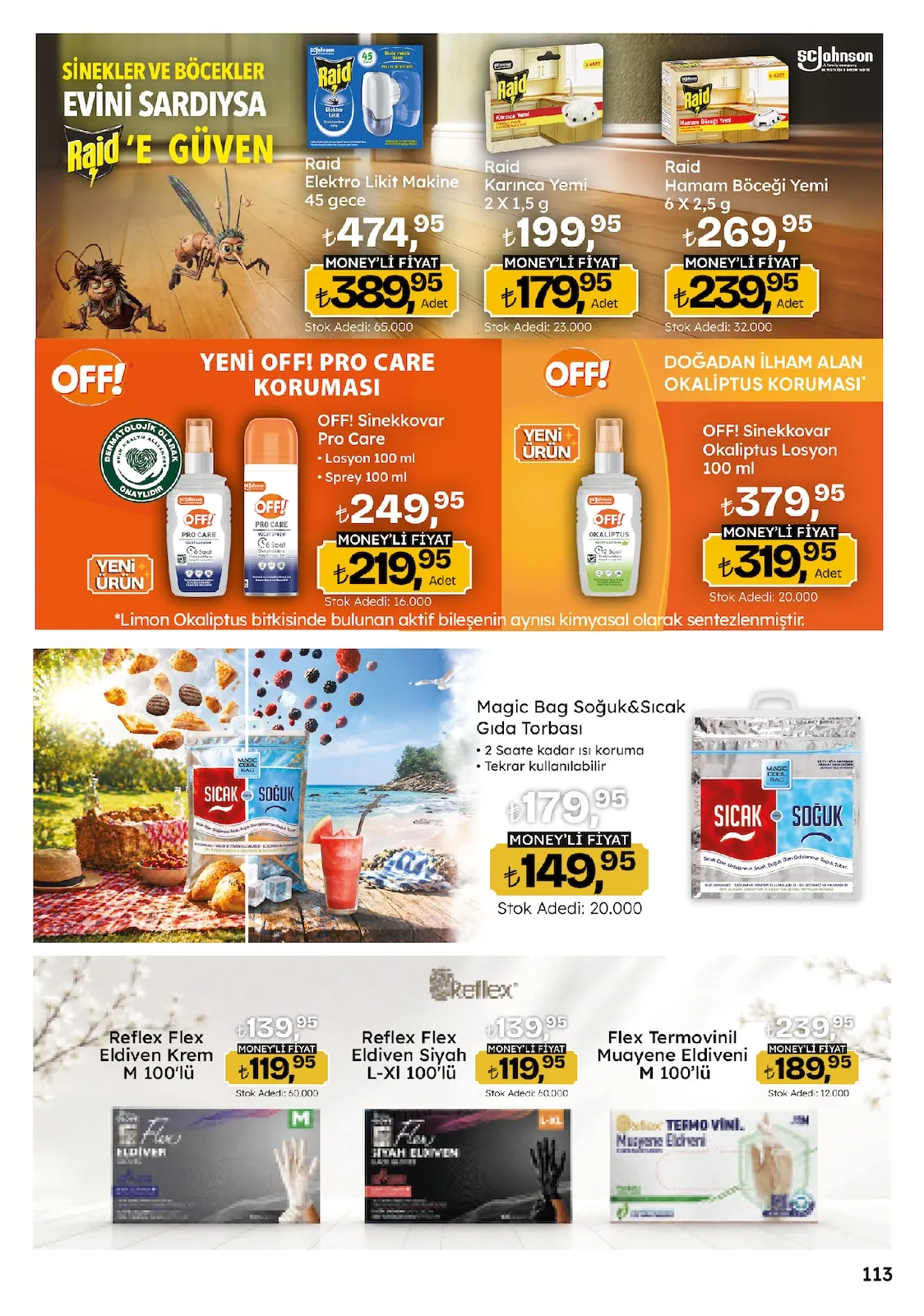 Migros Migros 14 Mayıs 2026 Aktüel Kataloğu sayfa 113: Off! Sinekkovar Pro Care Losyon 100Ml / Sprey 100Ml, Raid Hamam Böceği Yemi 6X2,5G