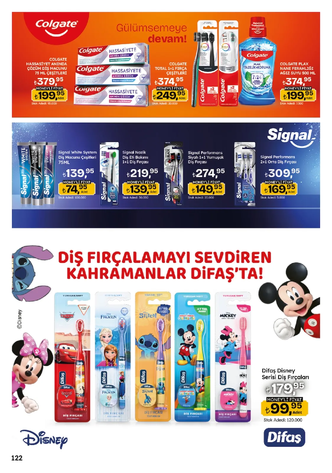 Migros Migros 14 Mayıs 2026 Aktüel Kataloğu sayfa 122: Signal Performans 2+1 Orta Diş Fırçası, Signal Nazik Diş Eti Bakımı 1+1 Diş Fırçası