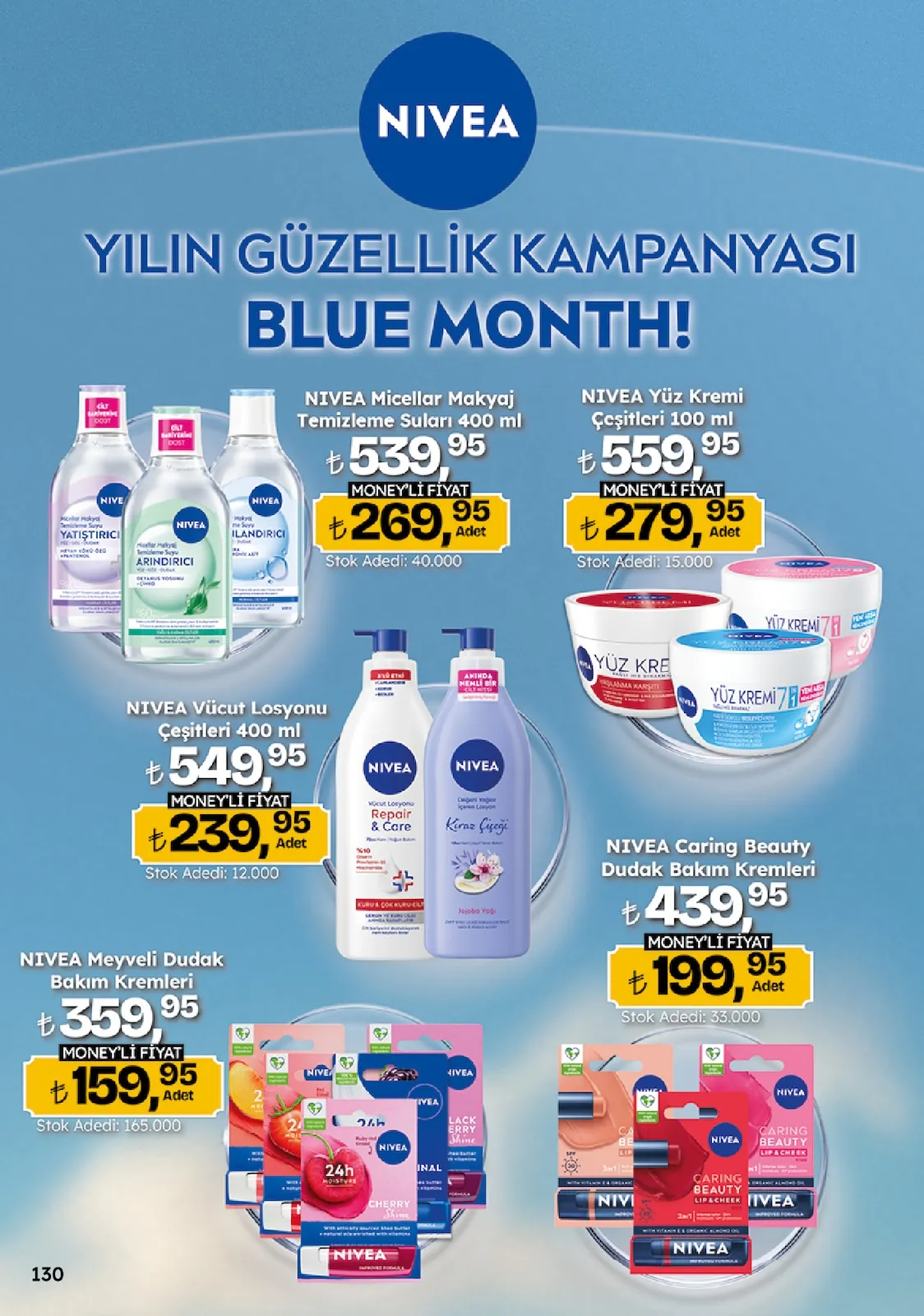 Migros Migros 14 Mayıs 2026 Aktüel Kataloğu sayfa 130: Nivea Yüz Kremi Çeşitleri 100 Ml, Nivea Vücut Losyonu Çeşitleri 400 Ml