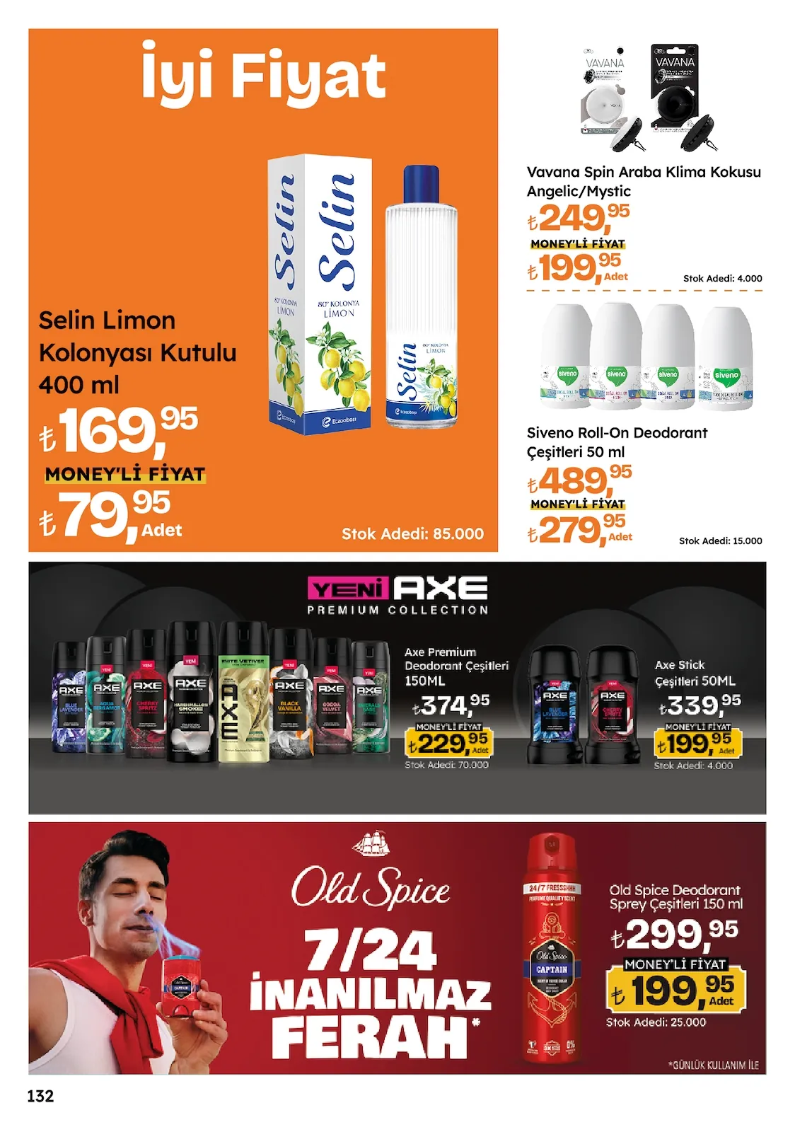 Migros Migros 14 Mayıs 2026 Aktüel Kataloğu sayfa 132: Selin Limon Kolonyasi Kutulu 400 Ml, Vavana Spin Araba Klima Kokusu Angelic/Mystic