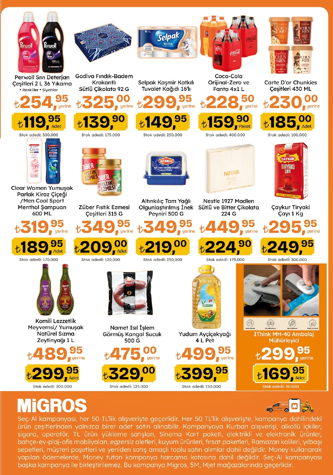 Migros Migros 14 Mayıs 2026 Aktüel Kataloğu sayfa 17: Yudum Ayçiçekyağı 4 L Pet, Perwoll Sıvı Deterjan Çeşitleri 2 L 36 Yıkama Renkliler Siyahlar