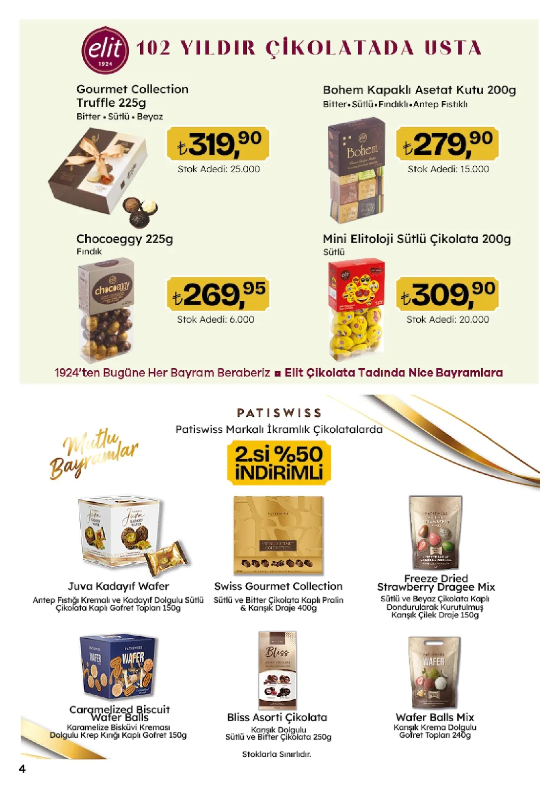 Migros Migros 14 Mayıs 2026 Aktüel Kataloğu sayfa 4: Bohem Kapaklı Asetat Kutu 200G, Gourmet Collection Truffle 225G