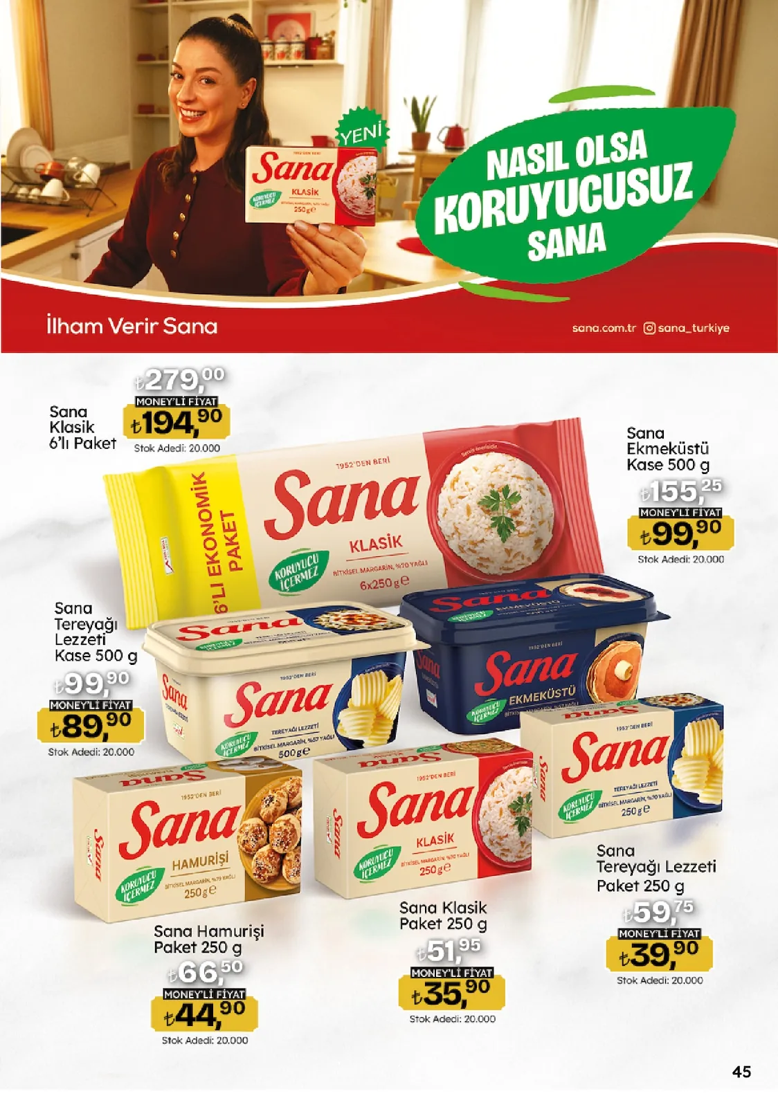 Migros Migros 14 Mayıs 2026 Aktüel Kataloğu sayfa 45: Sana Hamurişi Paket 250 G, Sana Klasik Paket 250 G