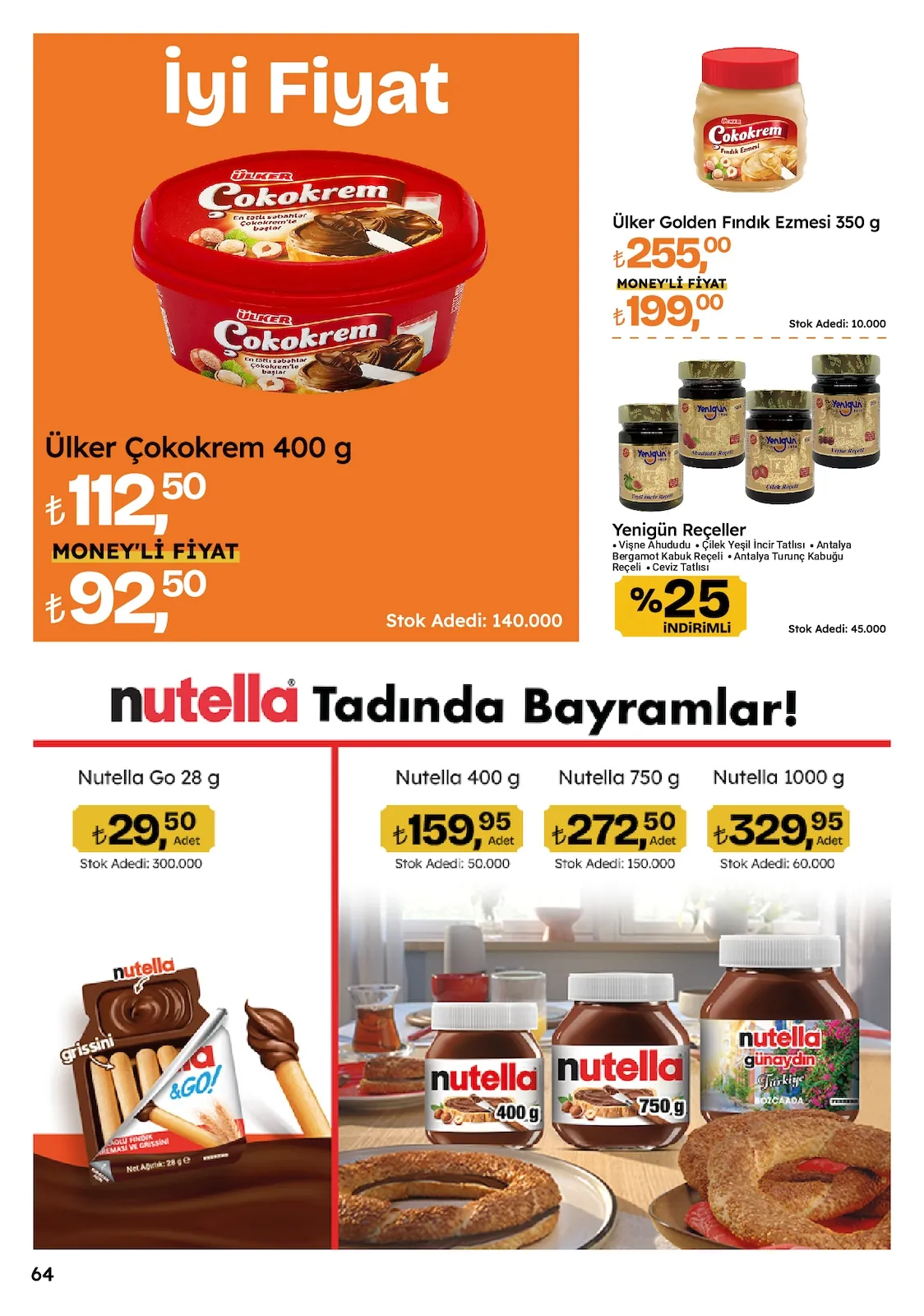 Migros Migros 14 Mayıs 2026 Aktüel Kataloğu sayfa 64: Ülker Çokokrem 400 G, Ülker Golden Fındık Ezmesi 350 G