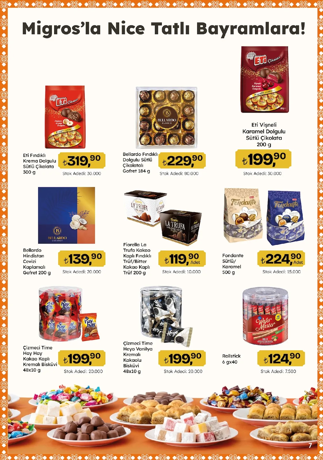Migros Migros 14 Mayıs 2026 Aktüel Kataloğu sayfa 7: Fondante Sütlü/Karamel 500 G, Eti Fındıklı Krema Dolgulu Sütlü Çikolata 300 G