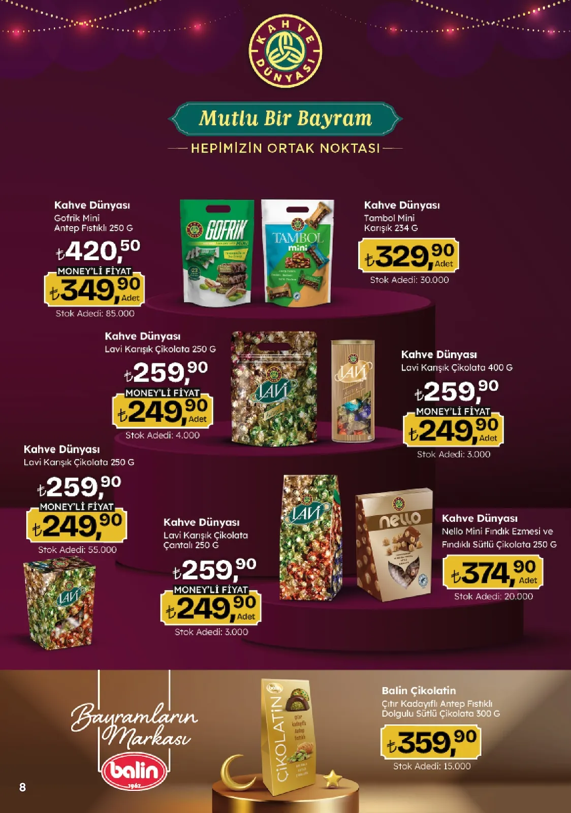 Migros Migros 14 Mayıs 2026 Aktüel Kataloğu sayfa 8: Kahve Dünyası Lavi Karışık Çikolata 250 G, Kahve Dünyası Lavi Karışık Çikolata 250 G