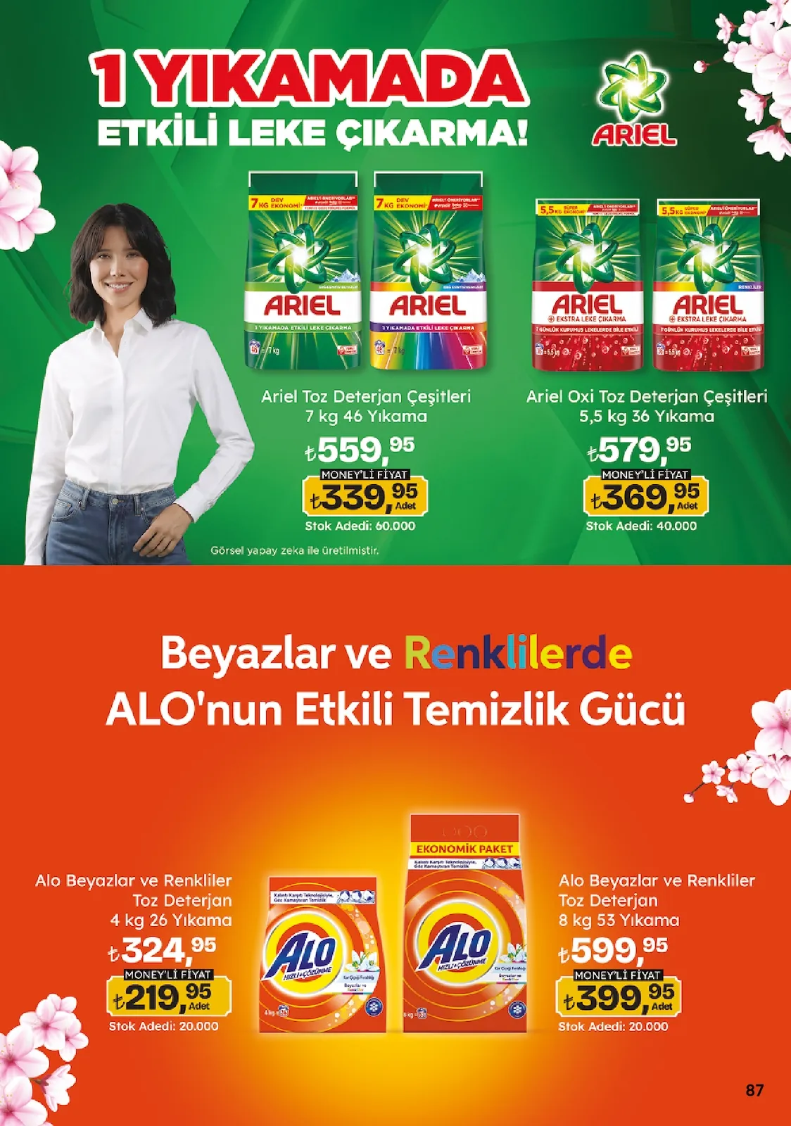 Migros Migros 14 Mayıs 2026 Aktüel Kataloğu sayfa 87: Ariel Oxi Toz Deterjan Çeşitleri 5,5 Kg, Ariel Toz Deterjan Çeşitleri 7 Kg
