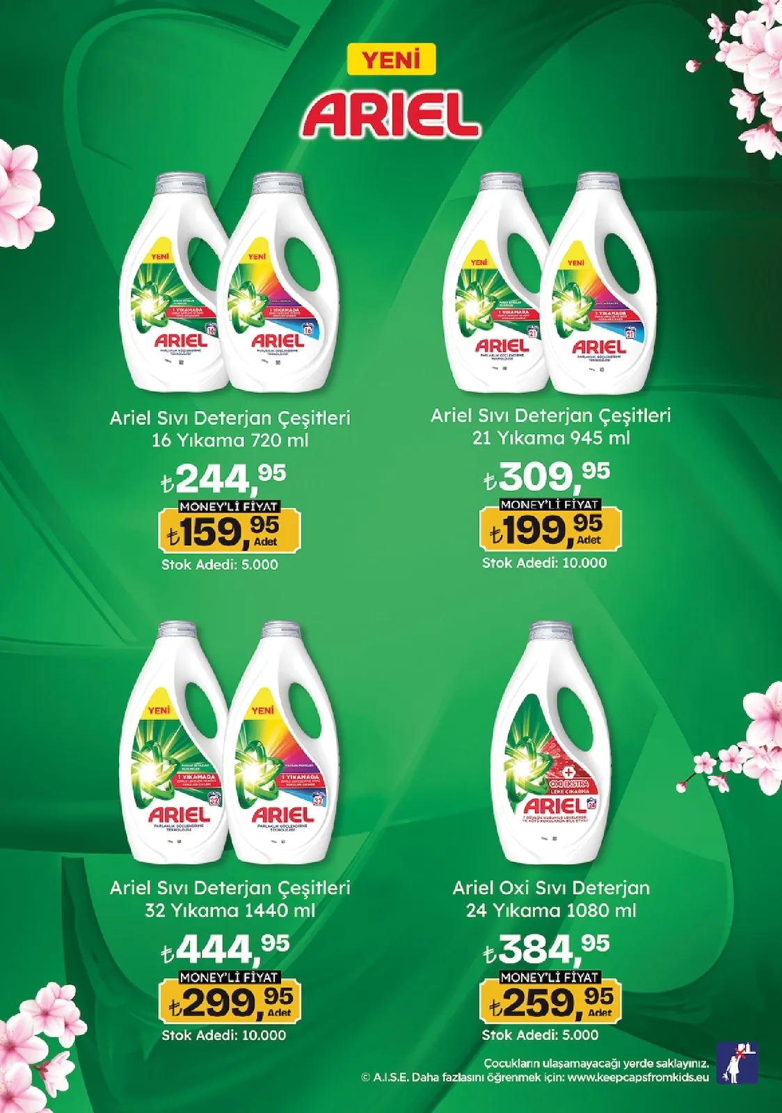 Migros Migros 14 Mayıs 2026 Aktüel Kataloğu sayfa 88: Ariel Sıvı Deterjan Çeşitleri 32 Yıkama 1440 Ml, Ariel Oxi Sıvı Deterjan 24 Yıkama 1080 Ml