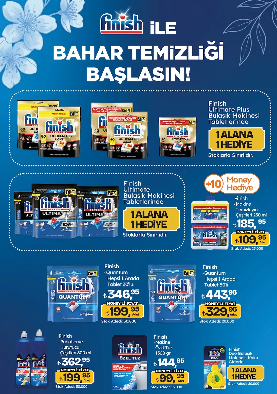Migros Migros 14 Mayıs 2026 Aktüel Kataloğu sayfa 97: Finish Parlatici Ve Kurutucu Cesitleri 800 Ml, Finish Makine Ozel Tuz 1500 Gr