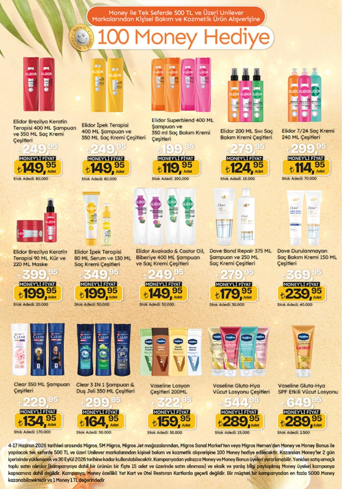 Migros Migros 4 Haziran 2026 Aktüel Kataloğu sayfa 10: Elidor 200 Ml Sıvı Saç Bakım Kremi Çeşitleri, Elidor Brezilya Keratin Terapisi 400 Ml Şampuan Ve 350 Ml Saç Kremi Çeşitleri