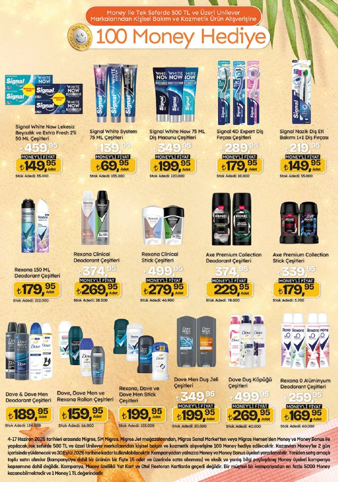 Migros Migros 4 Haziran 2026 Aktüel Kataloğu sayfa 11: Rexona 0 Alüminyum Deodorant Çeşitleri, Signal White Now Lekesiz Beyazlık Ve Extra Fresh 2'Li 50 Ml Çeşitleri
