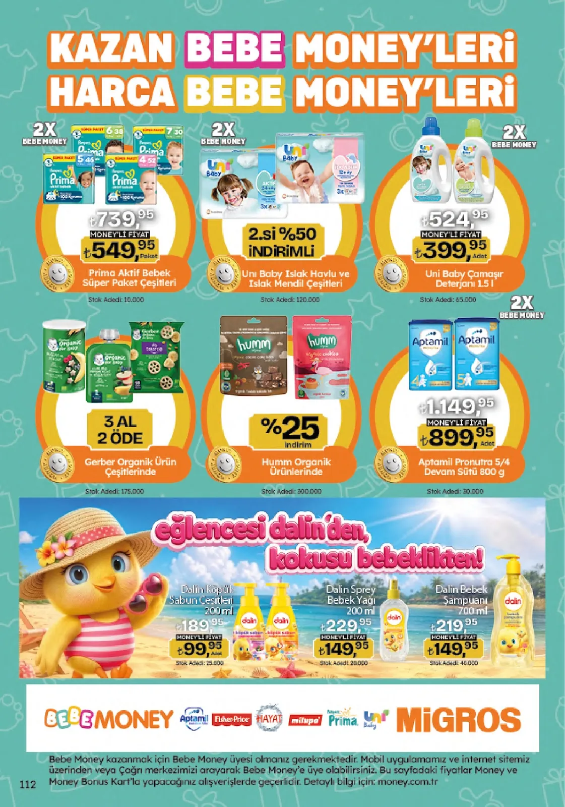 Migros Migros 4 Haziran 2026 Aktüel Kataloğu sayfa 112: Uni Baby Çamaşır Deterjanı 1.5 L, Prima Aktif Bebek Süper Paket Çeşitleri