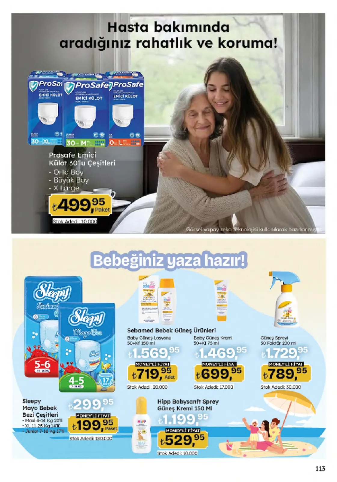 Migros Migros 4 Haziran 2026 Aktüel Kataloğu sayfa 113: Sebamed Bebek Güneş Losyonu 50+Kf 150 Ml, Sebamed Baby Güneş Kremi 50+Kf 75 Ml