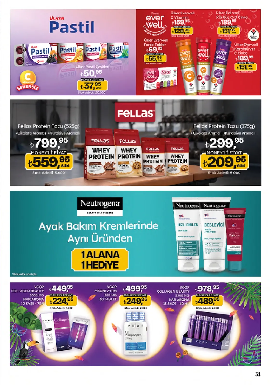 Migros Migros 4 Haziran 2026 Aktüel Kataloğu sayfa 31: Ülker Pastil Çeşitleri, Voop Collagen Beauty Nar Aroma 15 Shot