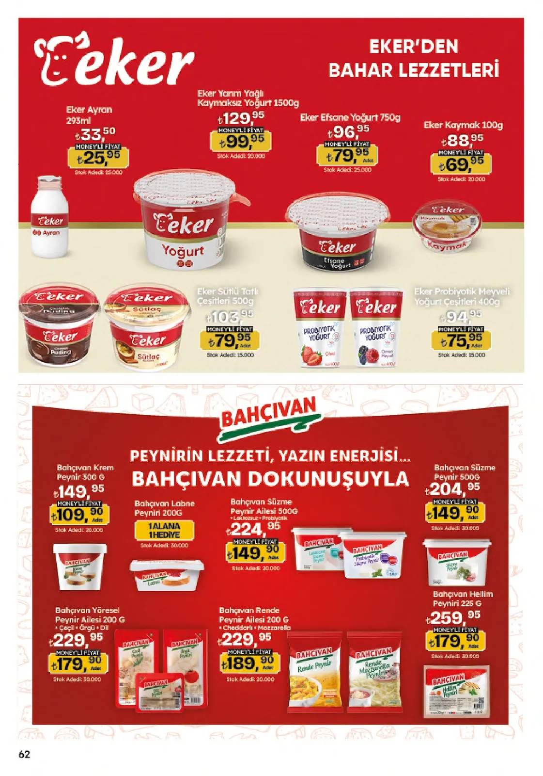 Migros Migros 4 Haziran 2026 Aktüel Kataloğu sayfa 62: Bahçıvan Rend Peynır Ailesı 200 G + Cheddarlı + Mozzarella, Bahçıvan Süzme Peynır Ailesı 500G + Laktozsuz + Probiyotik