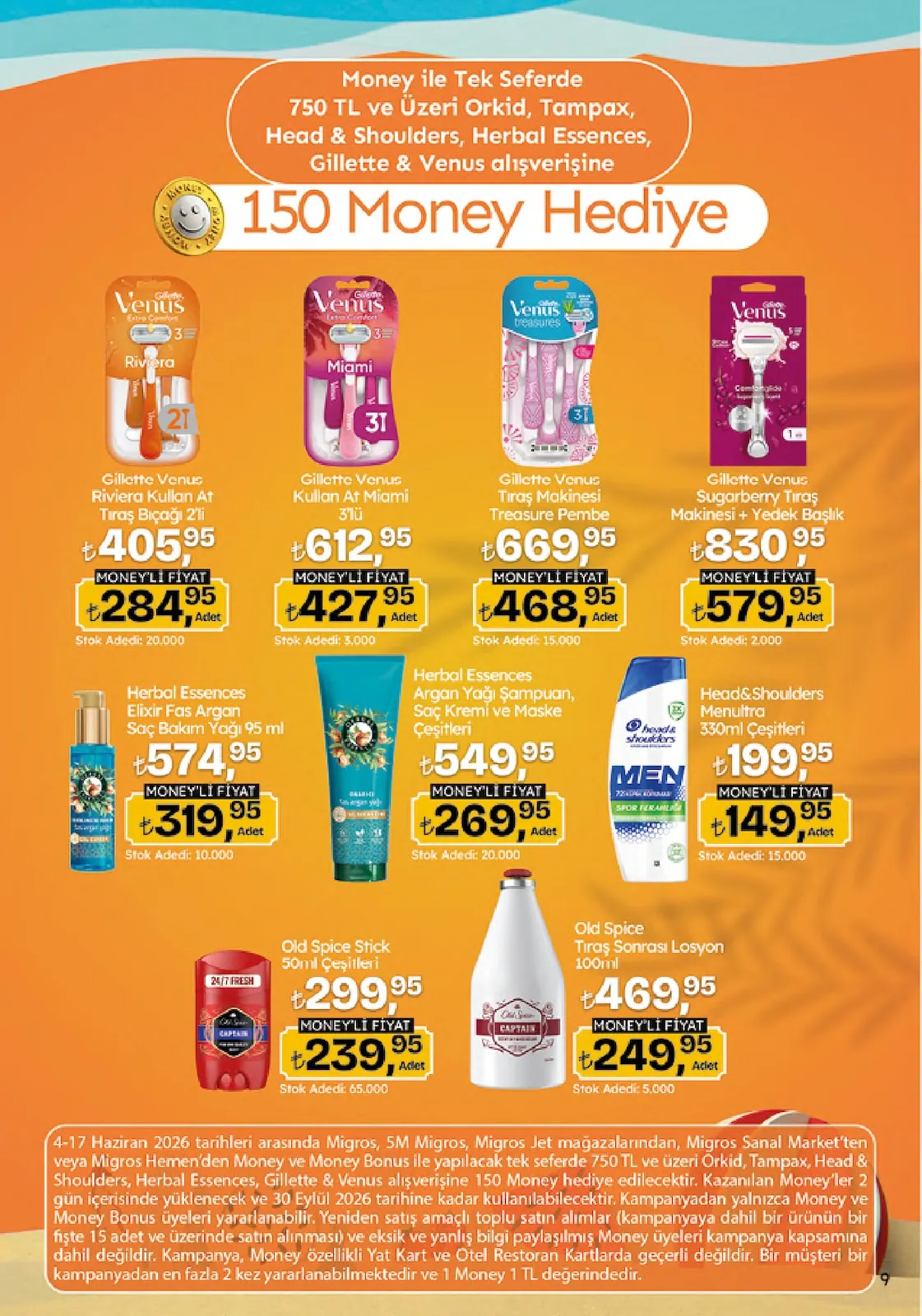 Migros Migros 4 Haziran 2026 Aktüel Kataloğu sayfa 9: Herbal Essences Argan Yağı Şampuan, Saç Kremi Ve Maske Çeşitleri, Gillette Venus Sugarberry Tıraş Makinesi + Yedek Başlık