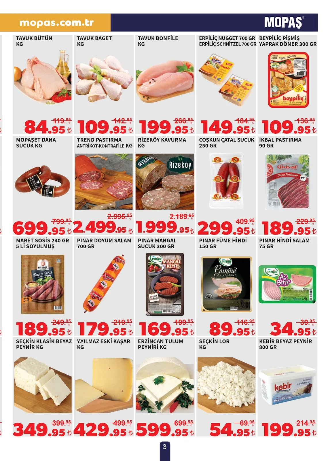 Mopaş Mopaş 13 Şubat 2026 Aktüel Kataloğu sayfa 3: Seçki̇N Lor Kg, Pinar Mangal Sucuk 300 Gr