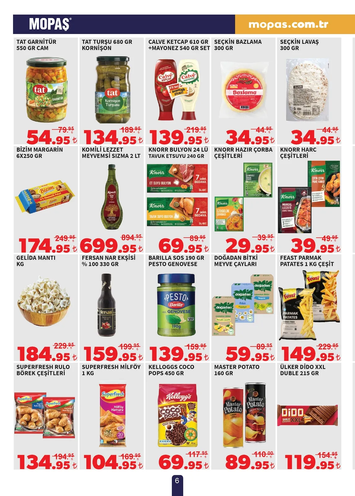 Mopaş Mopaş 13 Şubat 2026 Aktüel Kataloğu sayfa 6: Master Potato 160 Gr, Calve Ketcap 610 Gr + Mayonez 540 Gr Set