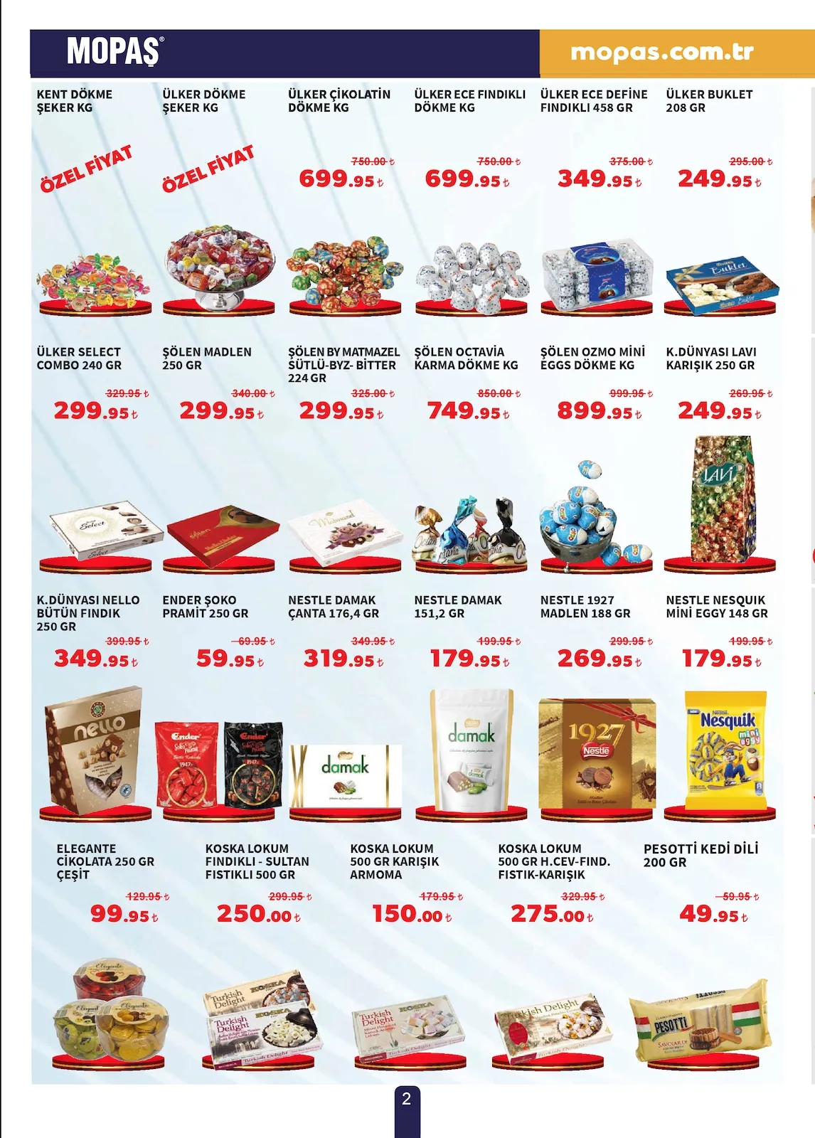 Mopaş Mopaş 13 Mart 2026 Aktüel Kataloğu sayfa 2: Nestle Damak Çanta 176,4 Gr, Nestle Nesquik Mini Eggy 148 Gr
