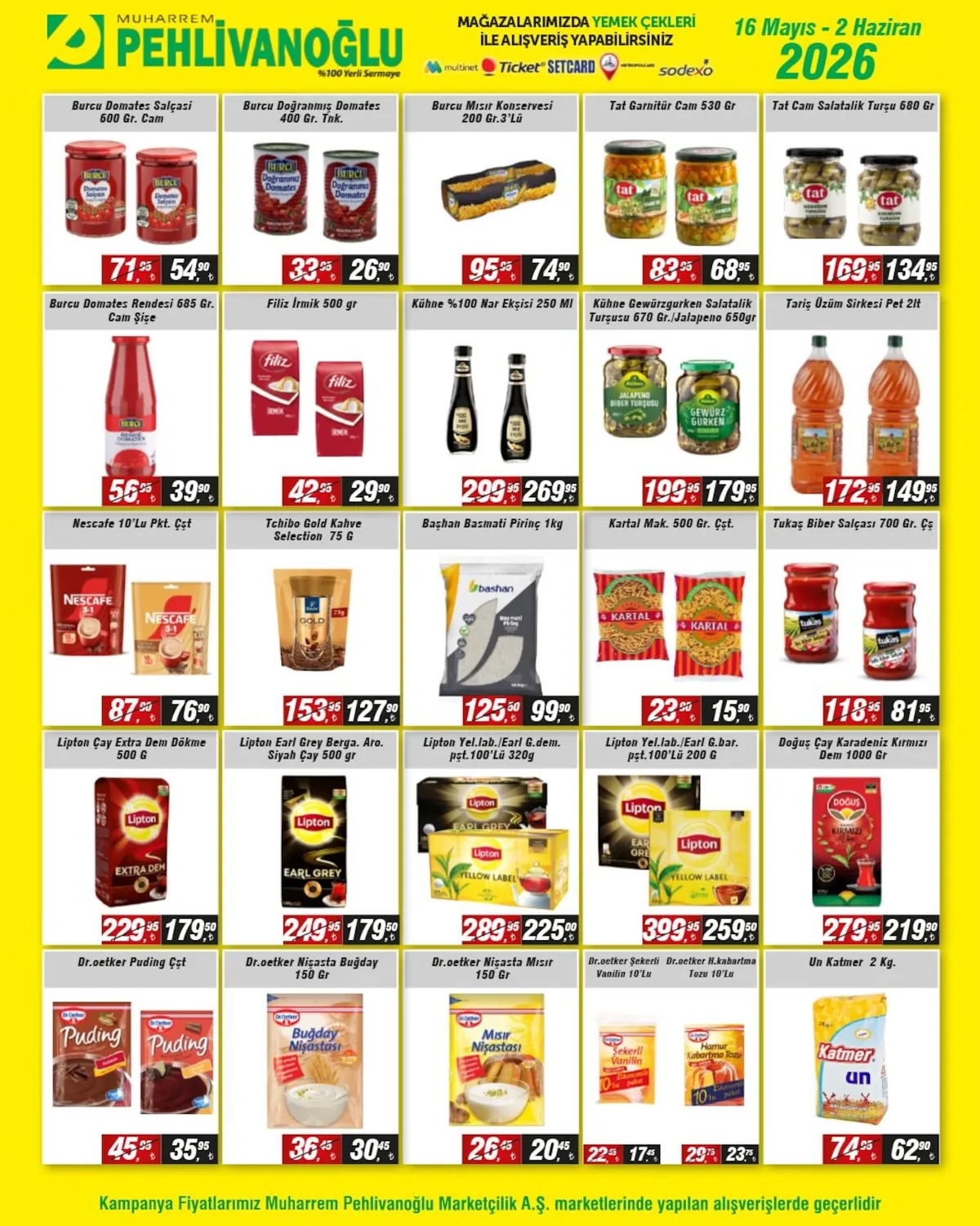 Muharrem Muharrem Pehlivanoğlu 16 Mayıs 2026 Aktüel Kataloğu sayfa 4: Lipton Earl Grey Berga. Aro. Siyah Çay 500 Gr, Lipton Yel.Lab./Earl G.Bar. Pşt.100'Lü 200 G