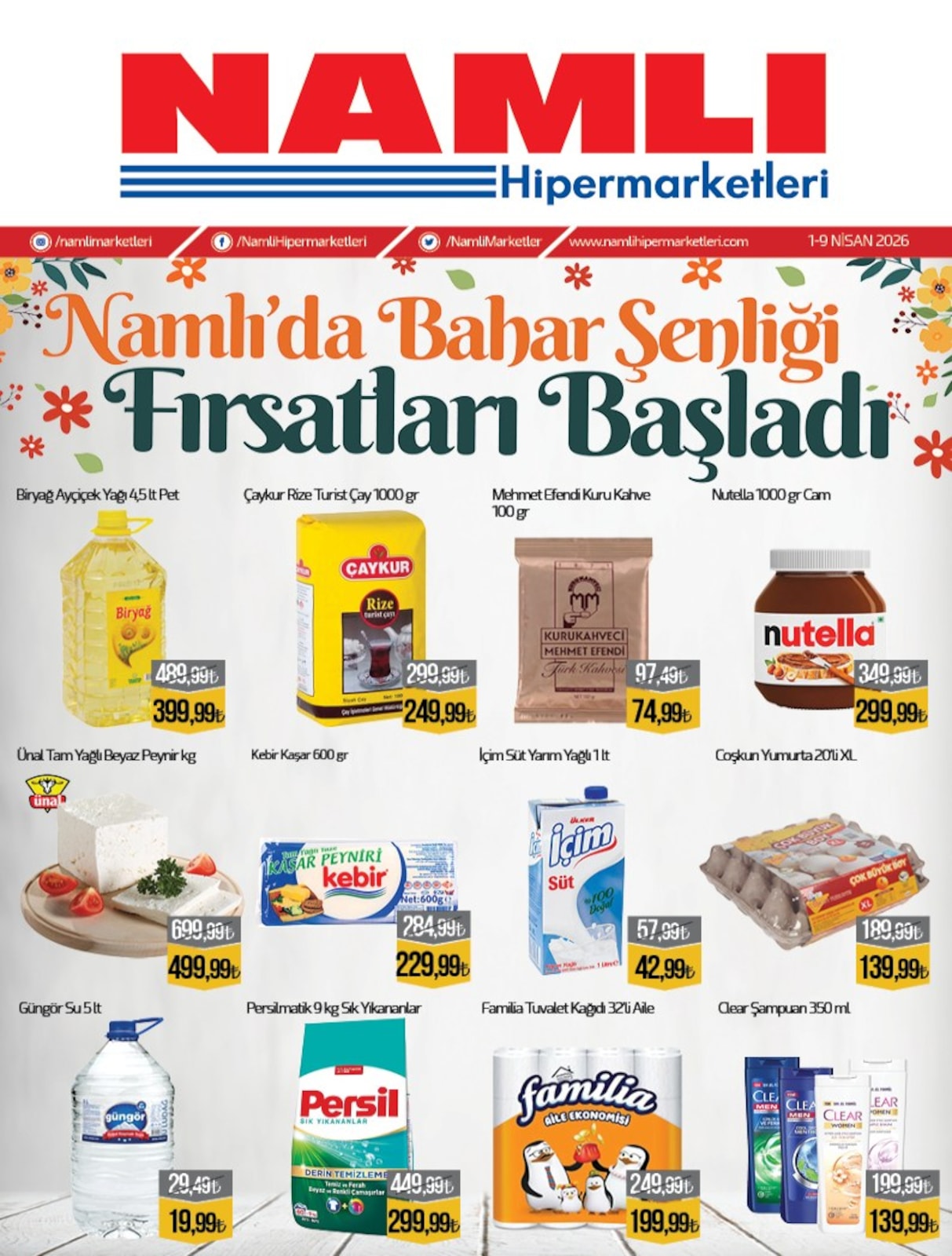 Namlı Hipermarketleri 1 Nisan 2026 Aktüel Kataloğu broşürü