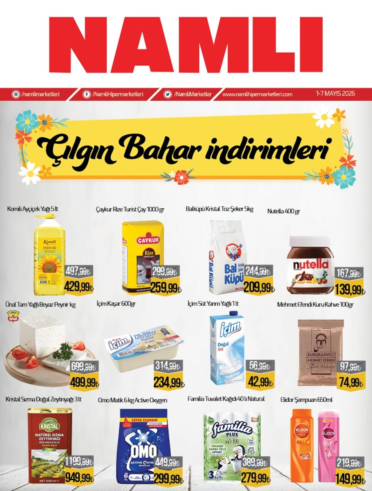 Namlı Hipermarketleri 1 Mayıs 2026 Aktüel Kataloğu broşürü