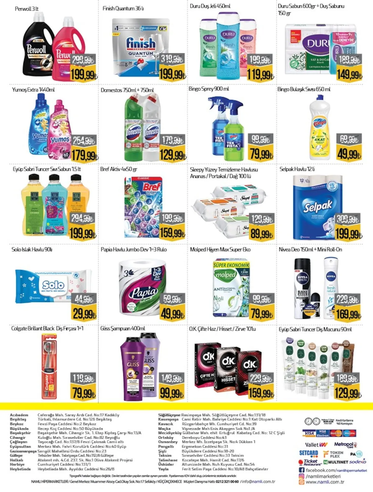 Namlı Namlı Hipermarketleri 1 Mayıs 2026 Aktüel Kataloğu sayfa 5: Domestos 750Ml + 750Ml, Bingo Sprey 900 Ml