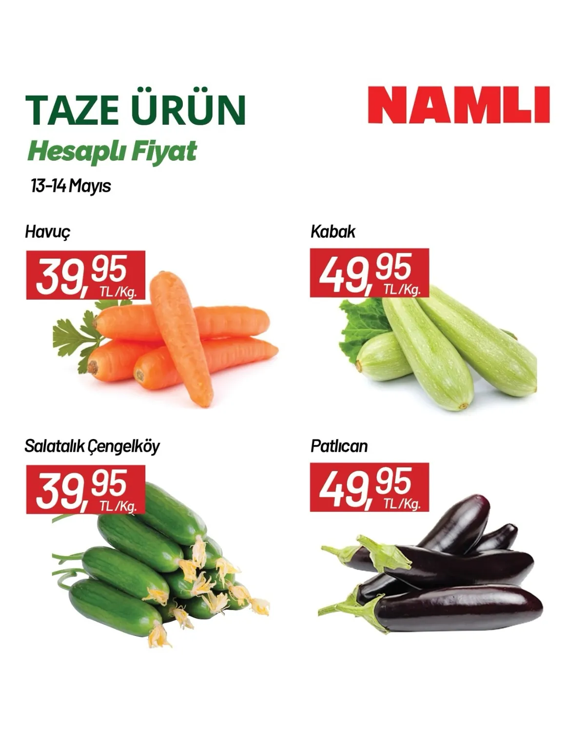 Namlı Namlı Hipermarketleri 13 Mayıs 2026 Aktüel Kataloğu sayfa 2: Havuç, Kabak
