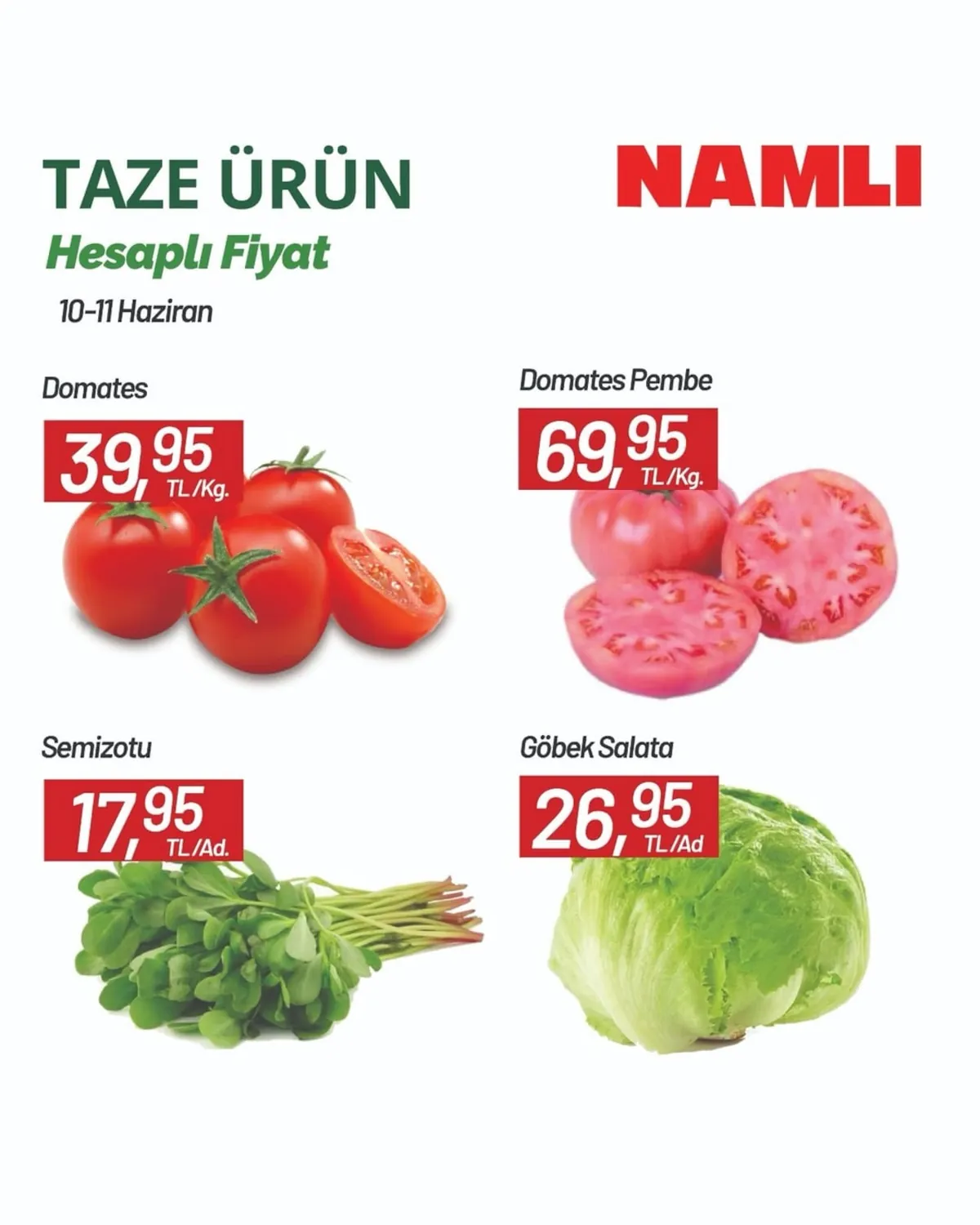 Namlı Namlı Hipermarketleri 10 Haziran 2026 Aktüel Kataloğu sayfa 3: Domates 1 Kg, Domates Pembe 1 Kg