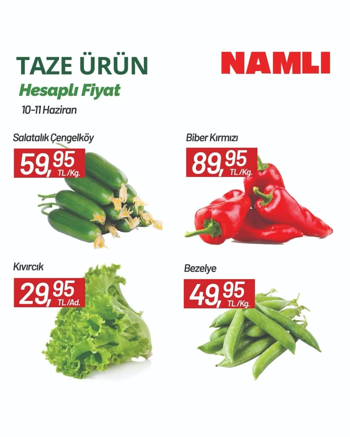 Namlı Namlı Hipermarketleri 10 Haziran 2026 Aktüel Kataloğu sayfa 4: Salatalık Çengelköy Kg