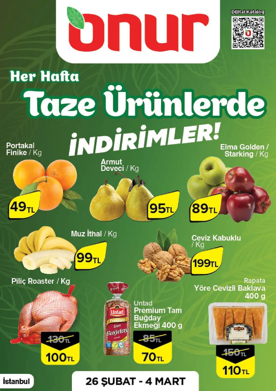 Onur Onur Market 26 Şubat 2026 Aktüel Kataloğu sayfa 1