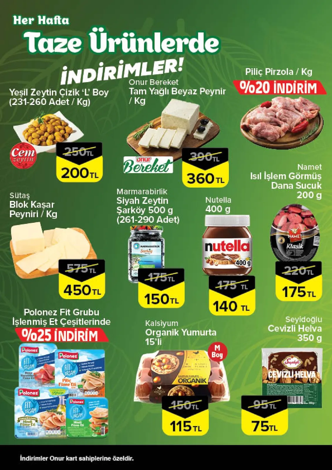Onur Onur Market 12 Mart 2026 Aktüel Kataloğu sayfa 2: Sütaş Blok Kaşar Peyniri / Kg
