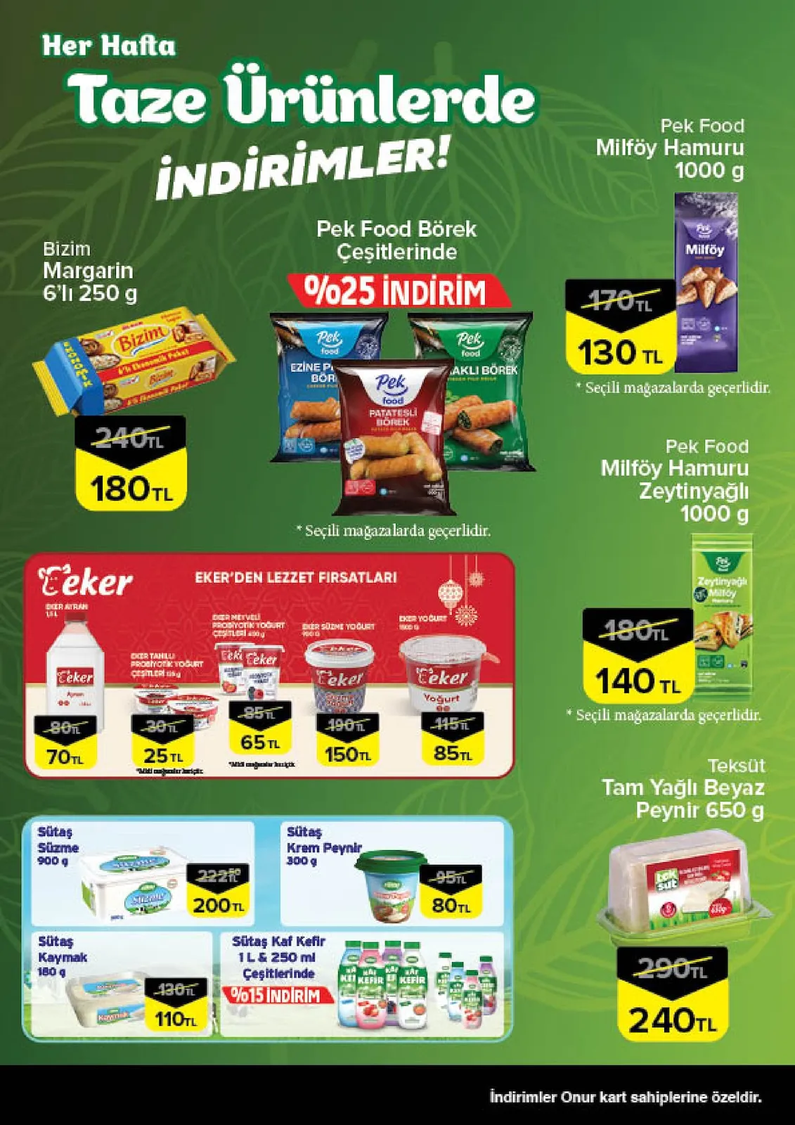 Onur Onur Market 12 Mart 2026 Aktüel Kataloğu sayfa 3: Eker Süzme Yoğurt 400 G, Eker Meyveli Probiyotik Yoğurt Çeşitleri 450 G