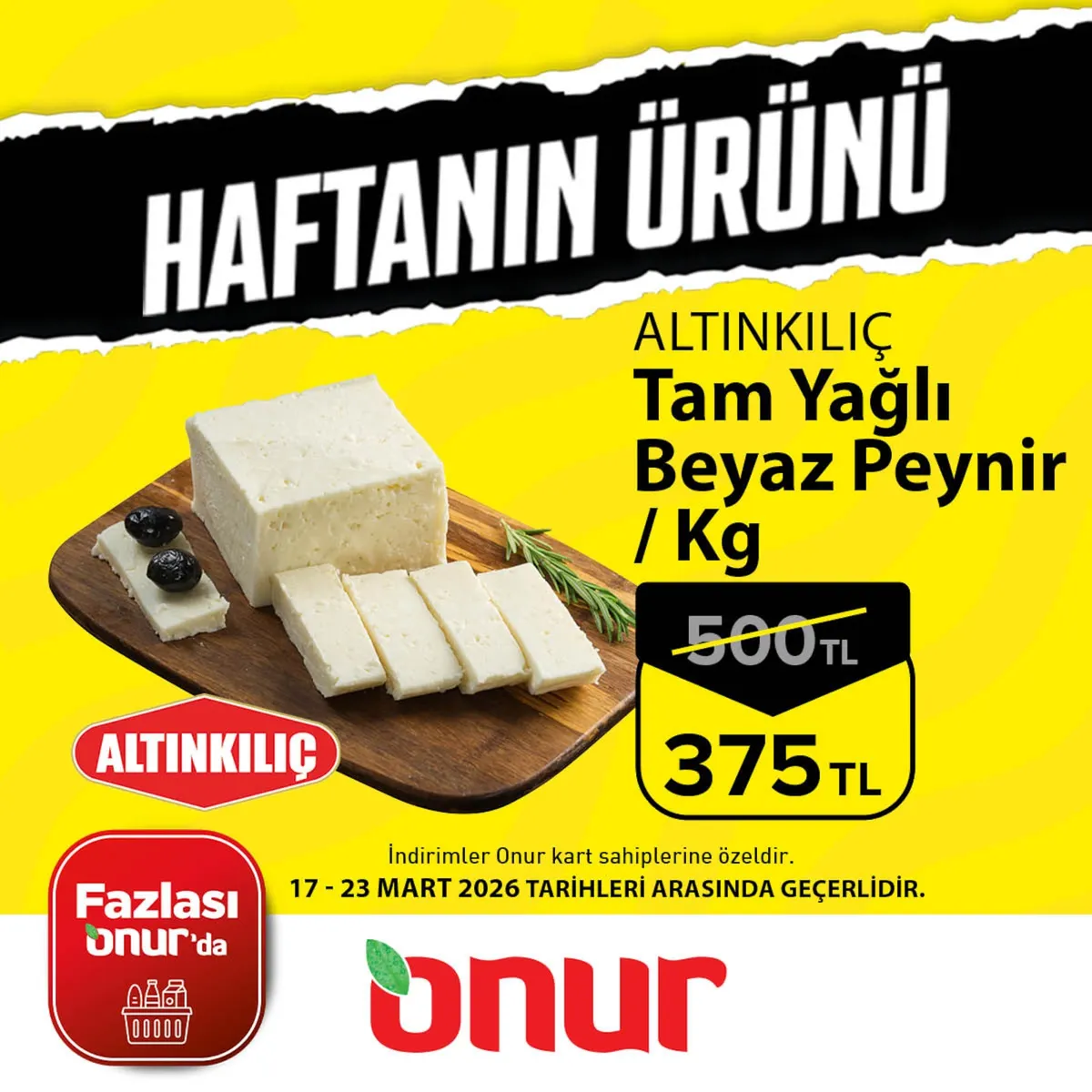 Onur Onur Market 17 Mart 2026 Aktüel Kataloğu sayfa 1