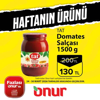 Onur Market 24 Mart 2026 Aktüel Kataloğu