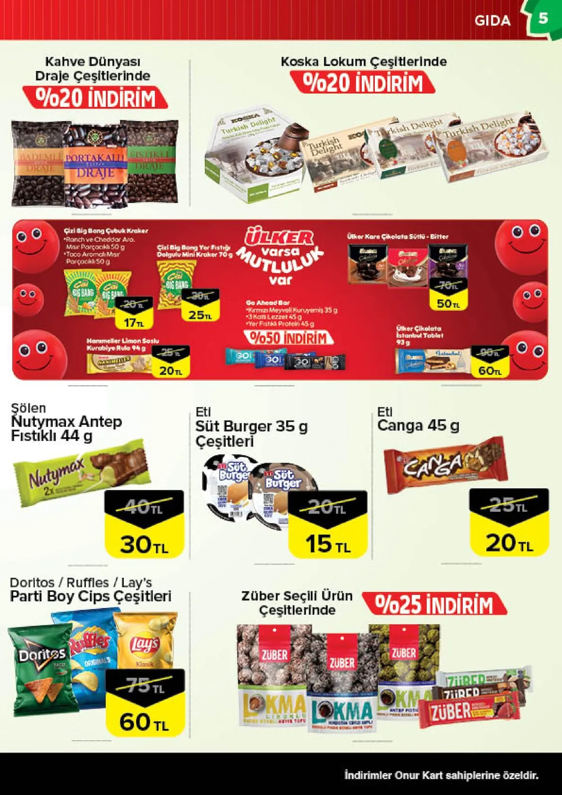 Onur Onur Market 16 Nisan 2026 Aktüel Kataloğu sayfa 5: Ülker Çikolata Istanbul Tablet 93 G
