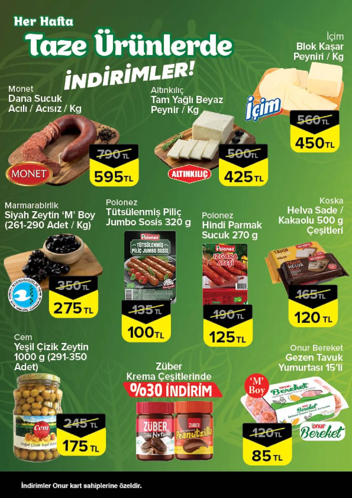 Onur Onur Market 7 Mayıs 2026 Aktüel Kataloğu sayfa 2: Polonez Hindi Parmak Sucuk 270 G, Polonez Tütsülenmiş Piliç Jumbo Sosis 320 G