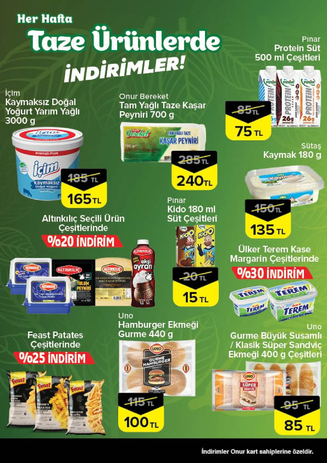 Onur Onur Market 14 Mayıs 2026 Aktüel Kataloğu sayfa 3: Pinar Kido 180 Ml Süt Çeşitleri