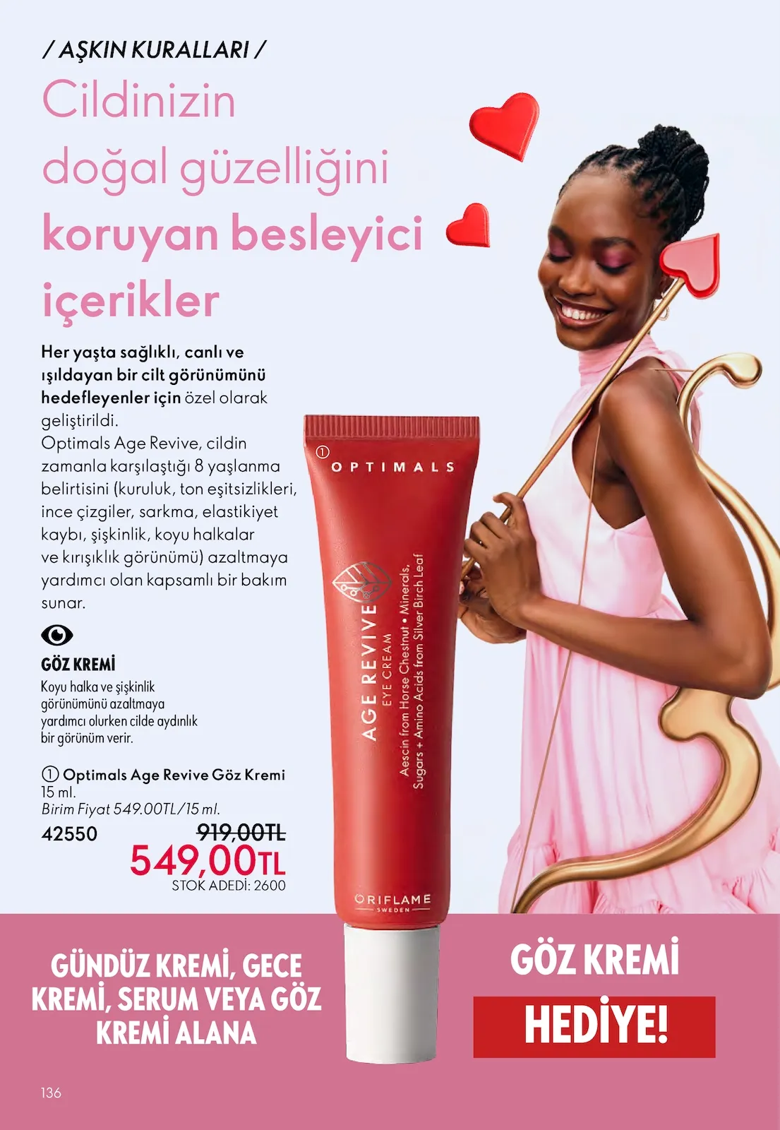 Oriflame Oriflame 1 Şubat 2026 Aktüel Kataloğu sayfa 136: Optimals Age Revive Göz Kremi 15 Ml, Optimals Age Revive Göz Kremi 15 Ml