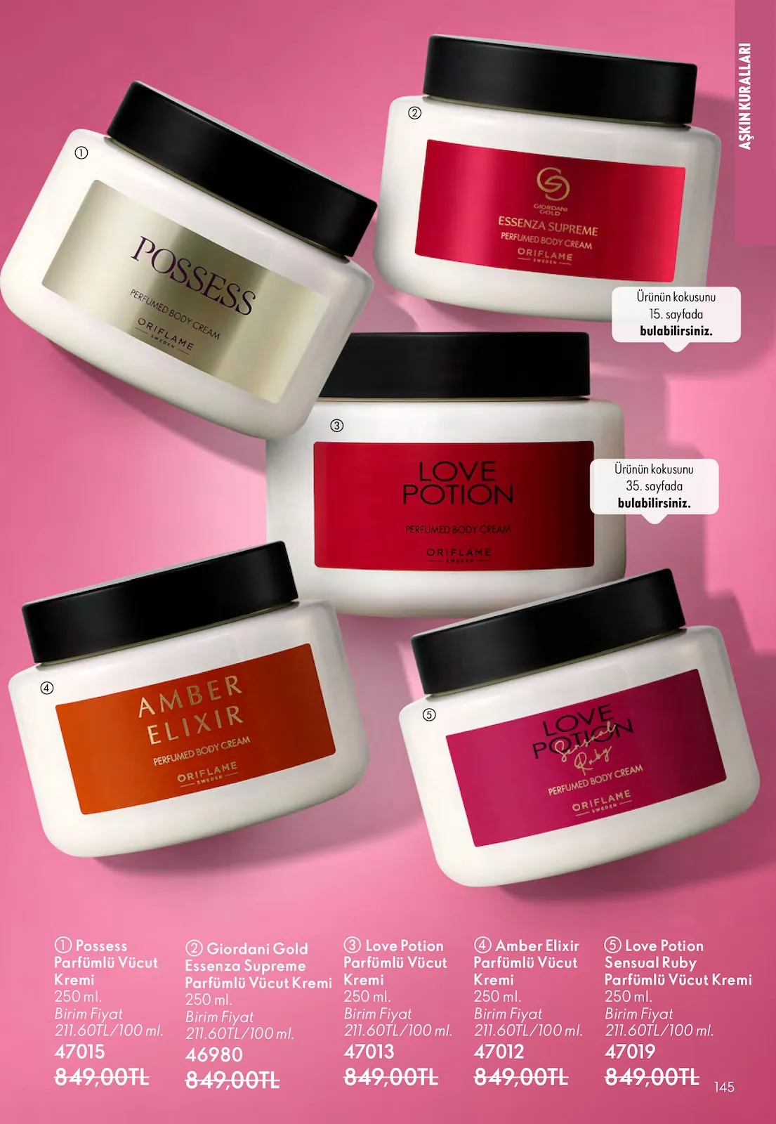 Oriflame Oriflame 1 Şubat 2026 Aktüel Kataloğu sayfa 145: Oriflame Possess Parfümlü Vücut Kremi, Oriflame Giordani Gold Essenza Supreme Parfümlü Vücut Kremi