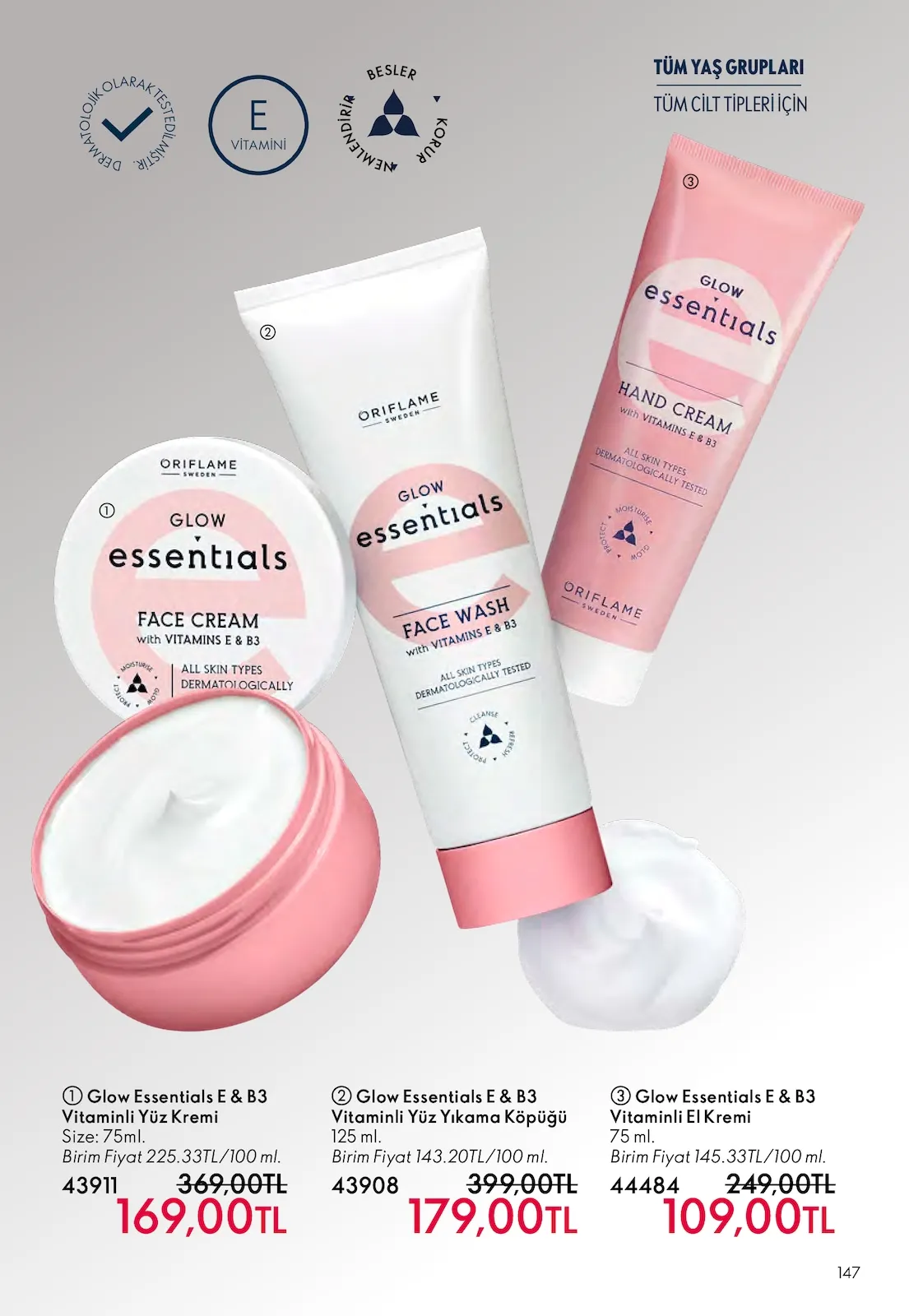 Oriflame Oriflame 1 Şubat 2026 Aktüel Kataloğu sayfa 147: Glow Essentials E & B3 Vitaminli Yüz Kremi 75 Ml